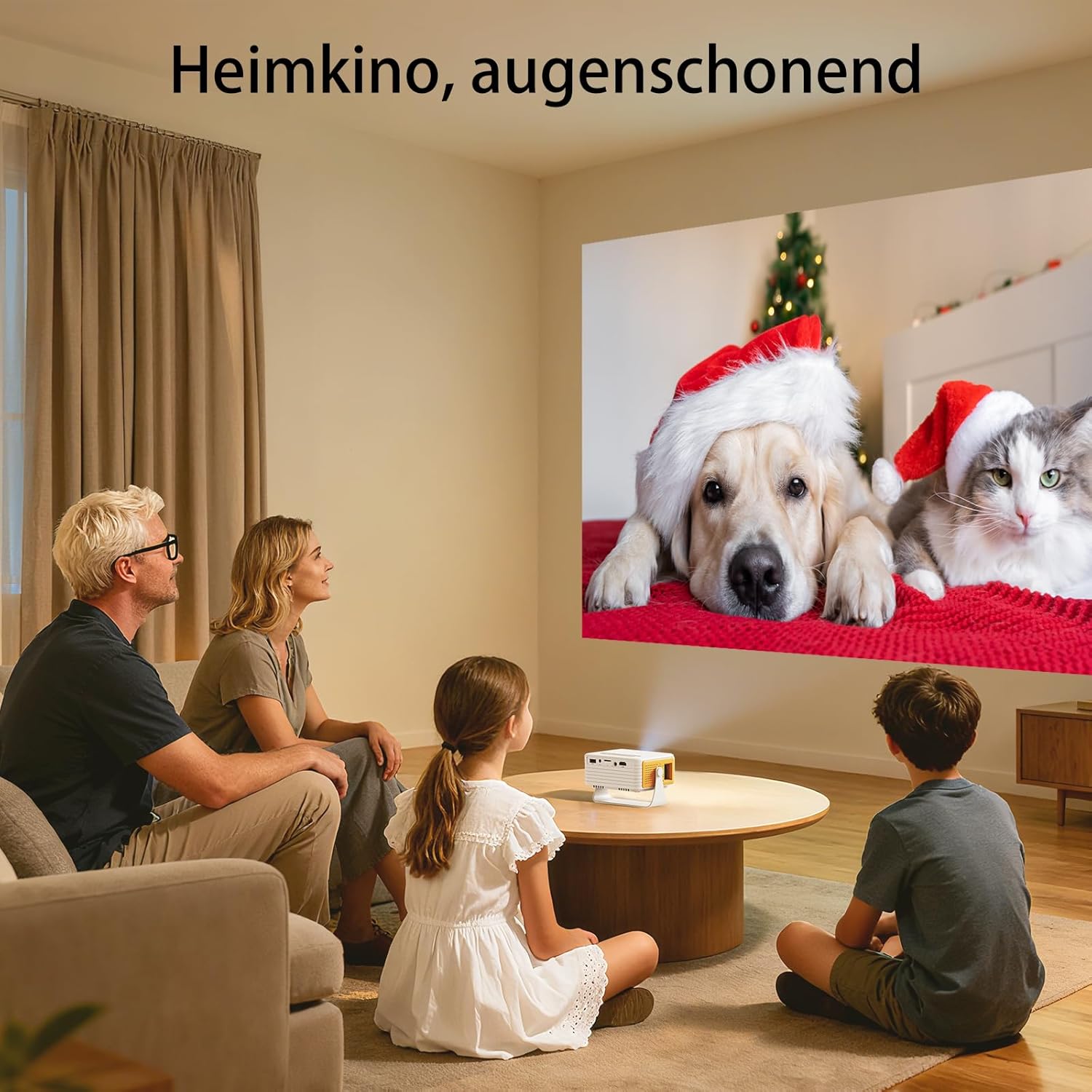 YOTON Y3 Mini Beamer 720P HD | 1080P Support | 15.000 Lumen | 180° Drehung | Auto Keystone | 50 % Zoom | HDMI USB TF | Für iPhone Android PS5 TV Stick | Tragbarer Projektor