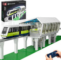 Mould King 12040 Technik Ferngesteuerter Zug mit Bahnhof – 1.957 Teile | Elektrischer Klemmbaustein-Bausatz
