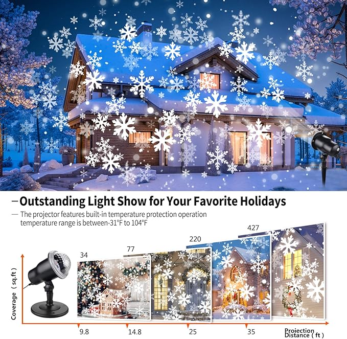Projektor Weihnachten, Snowflake Led Projector, Led-Projektionslampe, Rotierende Schneeflocke Projektor, Schneeprojektor Schneefalllampe Eignet sich Für Die Innendekoration Weihnachtsfeier