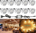 10er LED Bodeneinbaustrahler Warmweiß 0,6W – IP67 Wasserdichte Terrassenbeleuchtung für Außenbereiche Ø32 mm