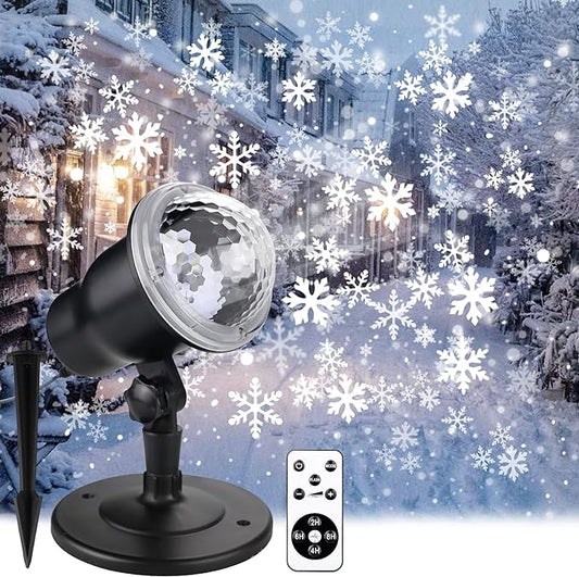 Led Projektor Weihnachten Aussen, Schneeflocke Projektorlampe IP44 Wasserdichte Außenbeleuchtung mit Fernbedienung und Timer für Weihnachten Party Festival Innen Außen