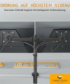 Dual Monitor Halterung NZ-ARM-01 – für 2 Monitore 13–27 Zoll | VESA 75x75 / 100x100