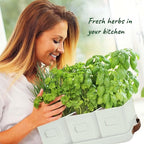 volila Fenster-Kräutergarten-Pflanzgefäß für den Innenbereich – Fenster-Kräuter-Pflanztöpfe für Zimmerpflanzen mit Ledergriffen und Etiketten – für Küchenfensterbank-Dekor, Zimmerpflanzen, Kräuter