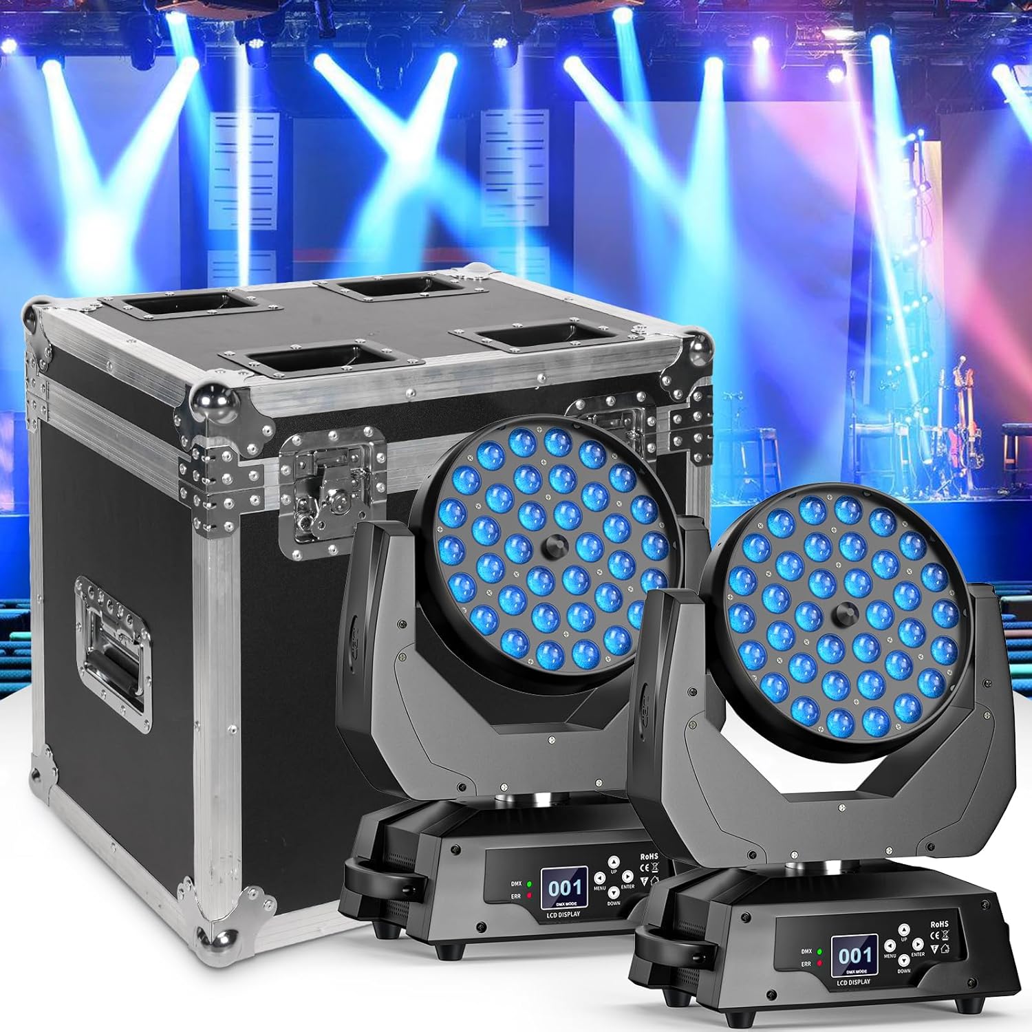 Flightcase 2-in-1 für 36x10W LED Moving Head usw. – Profi Transportcase