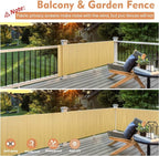 PVC Sichtschutzmatte 100x400cm Doppelte Verstärkung Innen, Balkon / Sichtschutzzaun Windschutz Wasserdicht ohne Bohren für Balkon Garten, Farbe: Bambus