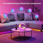 Intelligente 4-in-1 LED-Nachttischlampe mit Bluetooth-Lautsprecher & kabelloser Ladestation