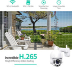 NETVUE WiFi Überwachungskamera Außen – 2K 3MP PTZ 360° Dome-Kamera mit Farbnachtsicht, Personenerkennung & 2-Wege-Audio (B-Ware)