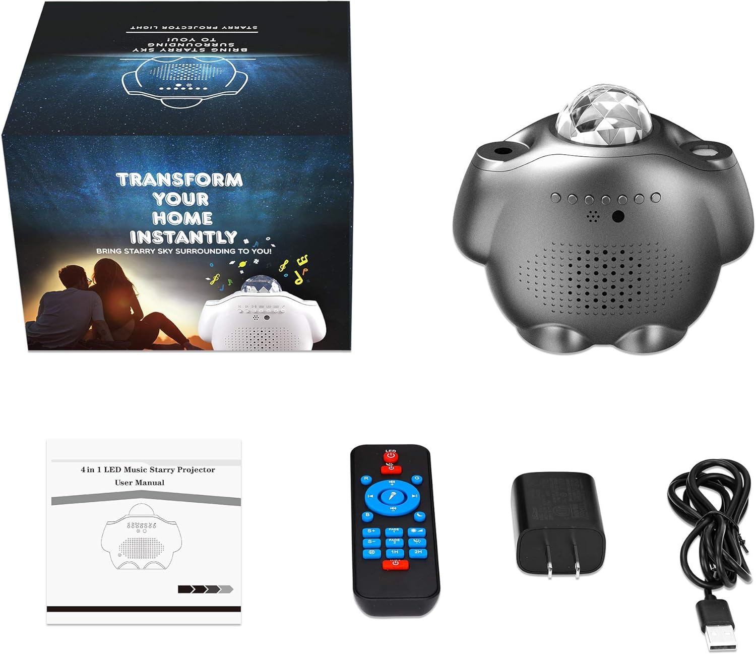Sternenhimmel Projektor mit Wolkeneffekt – Smart Bluetooth LED Nachtlicht für Magische Lichtmomente