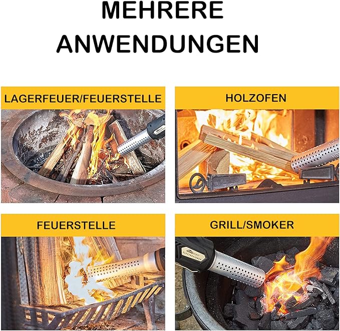 Yard Force 20V Akku Grillanzünder, 1 Minute Holzkohleanzünder mit Überhitzungsschutz, Zünder für Indoor oder Outdoor BBQ Grill, Lagerfeuer (Gerät ist Neu - Verkauf als B-Ware da ohne Original Karton)