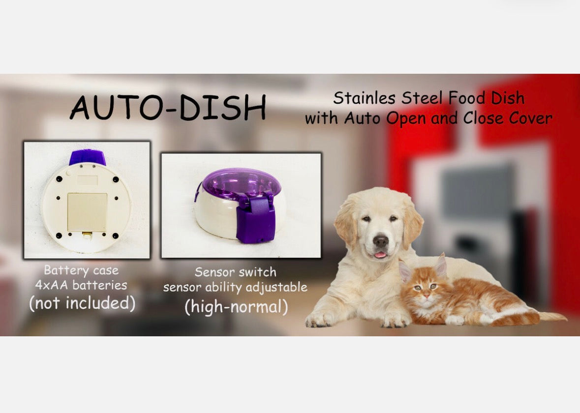 🐾 Auto-Dish Edelstahl Futternapf mit automatischem Deckel – für Hunde, Katzen & Kleintiere * UVP: 37,90€