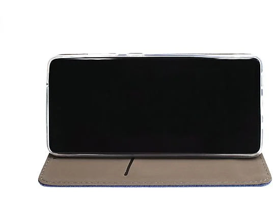 Samsung Galaxy A72 Hülle, Schutzhülle für Samsung Galaxy A72 5G Tasche Denim Textil Book Case Flip Case Klapphülle, Blau