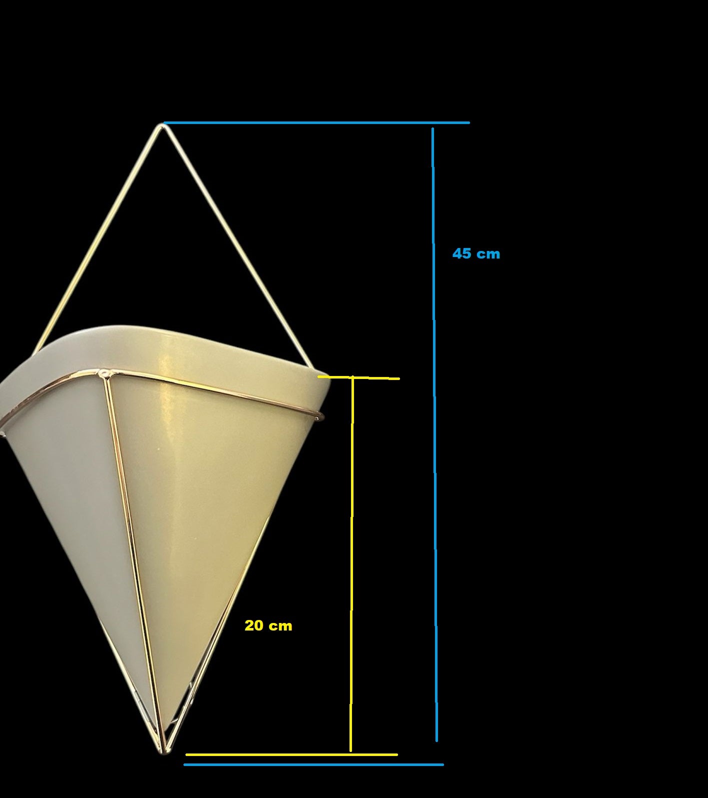 Pure Living Wandvase für Pflanzen im 2er Set  * B 21cm / H 40,70cm / T 11,30cm   (Grau / Gold) Porzelan / Metall)