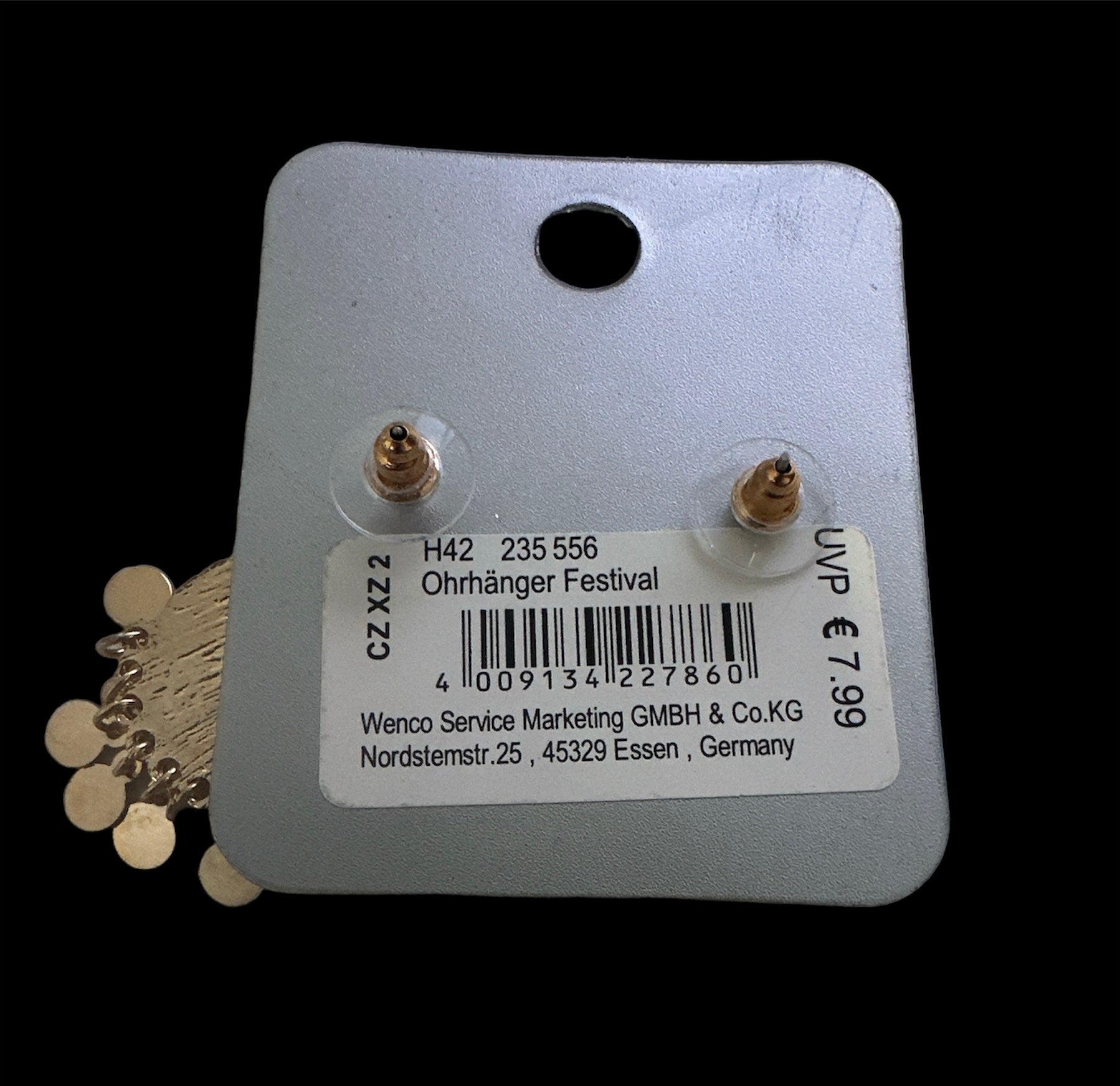 Wenco Ohrhänger / Ohrringe Festival 2 Stk ModeSchmuck  EAN: 4009134227860