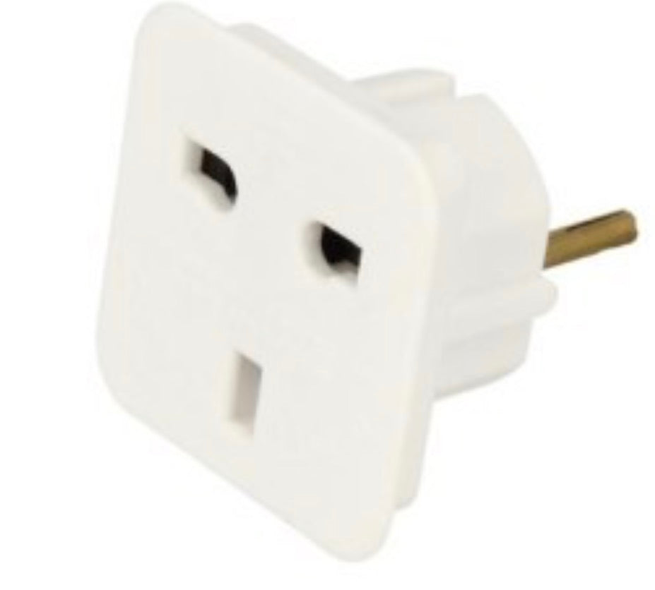 UK auf EU Reisestecker Adapter, UK 3 Pin zum Deutschland/Europa 2 Pin Reisestecker Stecker Adapter, Adapterstecker für Spanien, Frankreich, Portugal, Niederlande, Griechenland, Polen, Türkei oder vom