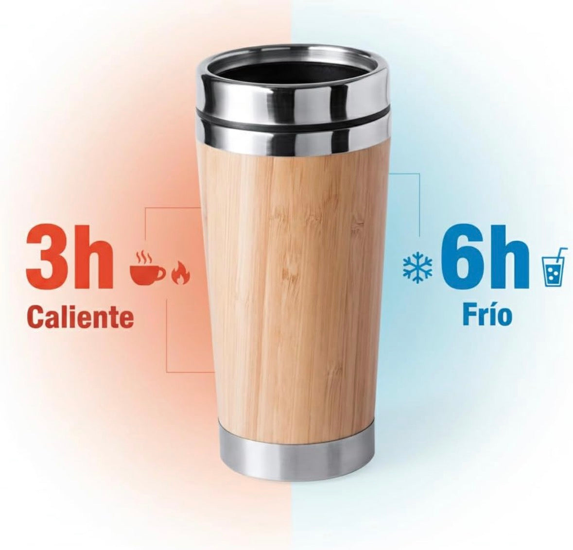 Edelstahl Thermobecher 500 ml | Doppelwandiger Thermobecher mit Bambus-Design | Tragbarer Thermobecher für heiße & kalte Getränke | Premium Qualität | Made in Germany