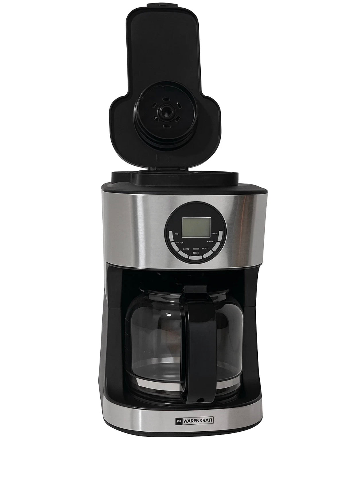 Warenkraft Kaffeemaschine (Vollautomat) mit Mahlwerk 1,8L – 2-in-1 Bohnen & Pulver, 12 Tassen