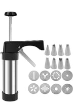 DAY Kekspresse 17-tlg. Edelstahl Green Garnierspritze 8 Spritztüllen 8 Keksdisks