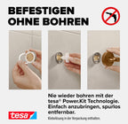 Elegante Ordnung ohne Bohren – tesa® MOON BRONZE Duschablage in gebürsteter Bronze