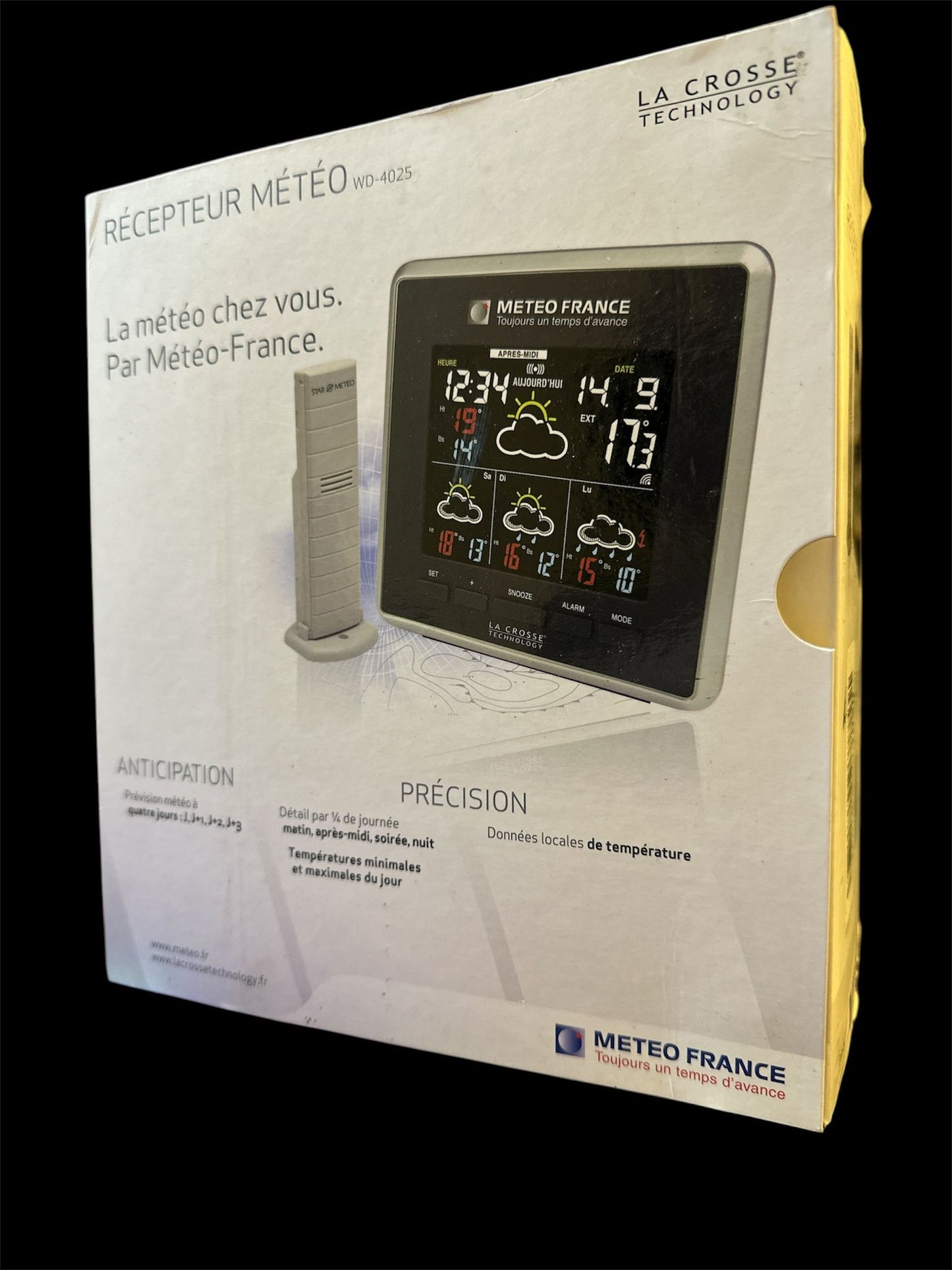 La Crosse WD-4025 Wetterdirekt Station, 13,5 x 6,4 x 12,9cm, schwarz-silber