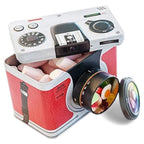 Blechdose und Vorratsdose * Kamera Design * 10cm x 18cm x 15cm * Vintage Memories Retro * 3D Design * Neuware