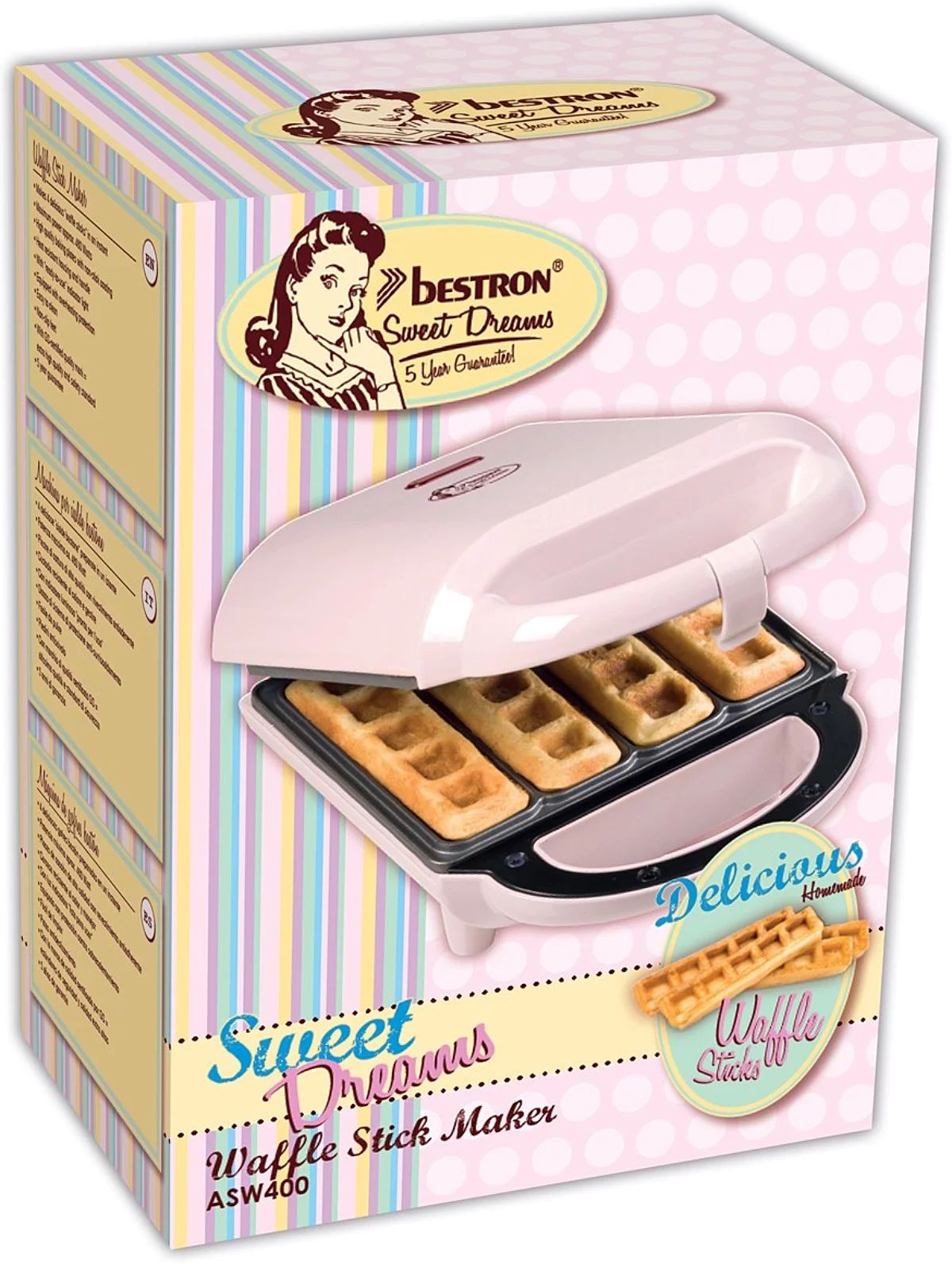 Bestron Sweet Dreams Waffel-Stick-Maker ASW400 – Süße Leckereien im Handumdrehen