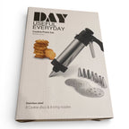 DAY Kekspresse 17-tlg. Edelstahl Green Garnierspritze 8 Spritztüllen 8 Keksdisks