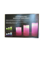 3 er Set LED Kerzen mit Fernbedienung Farbwechsel Timer Echtwachs Vanille Duft