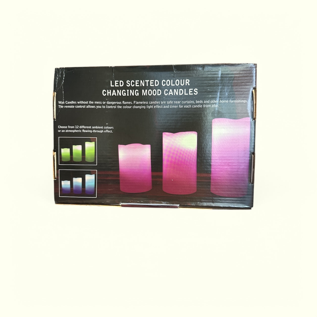 3 er Set LED Kerzen mit Fernbedienung Farbwechsel Timer Echtwachs Vanille Duft