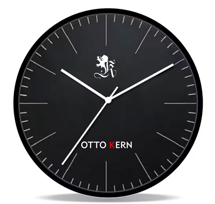 Otto Kern Designer Wanduhr Ø 30 cm – Schwarzes Zifferblatt *Neuware* UVP: 89,90€