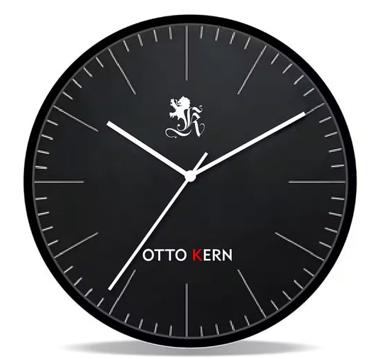 Otto Kern Designer Wanduhr Ø 30 cm – Schwarzes Zifferblatt *Neuware* UVP: 89,90€
