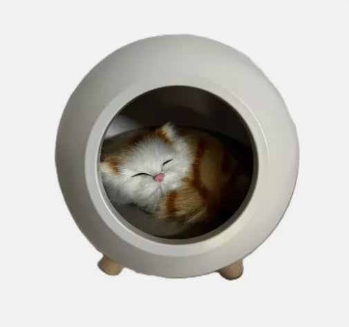 Telewelt Tischleuchte Katze - Süße Katze schläft in Tischlampe Katzenkorb