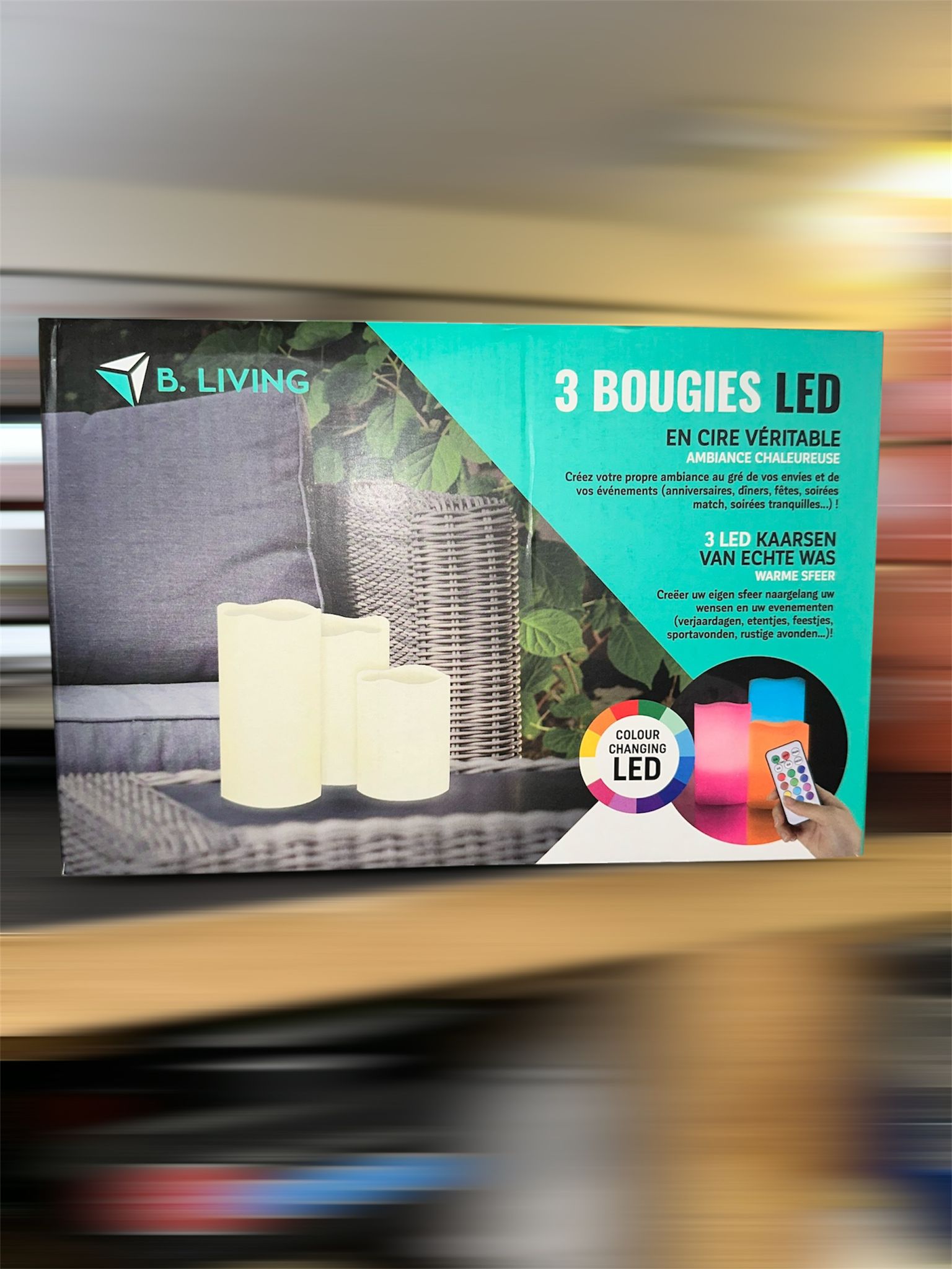 Echtwachskerzen 3er Set RGB/LED Kerzen mit Fernbedienung und Timer Funktion