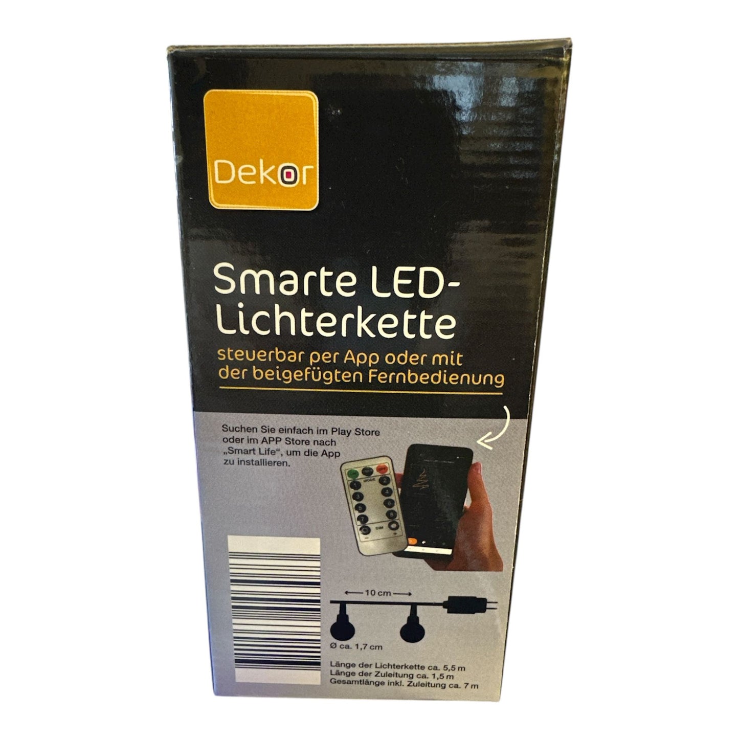 Smarte LED-Lichterkette, WIFI Lichterkette, App-Funktion, Ferbedinung, 50 LEDs
