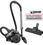 CLEANmaxx Zyklonstaubsauger mit zweistufigem Filtersystem (EPA- und Abluftfilter), beutellosem Staubbehälter zur einfachen Entleerung sowie 800 Watt Leistung inklusive verschiedener Aufsätze