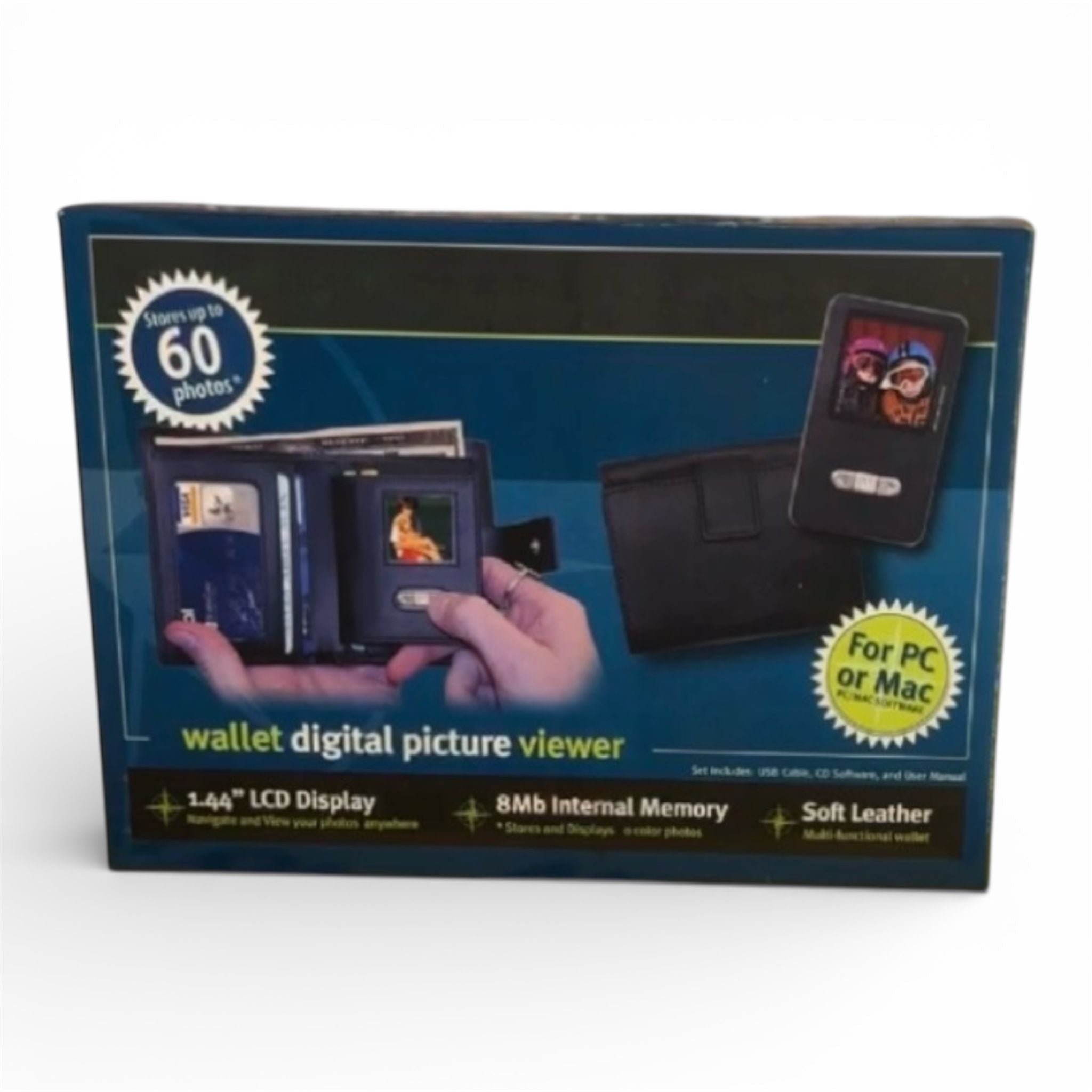 Digitale Ledergeldbörse, Geldbörse, Geldbeutel, Portmonee mit Digitalen Fotoalbum