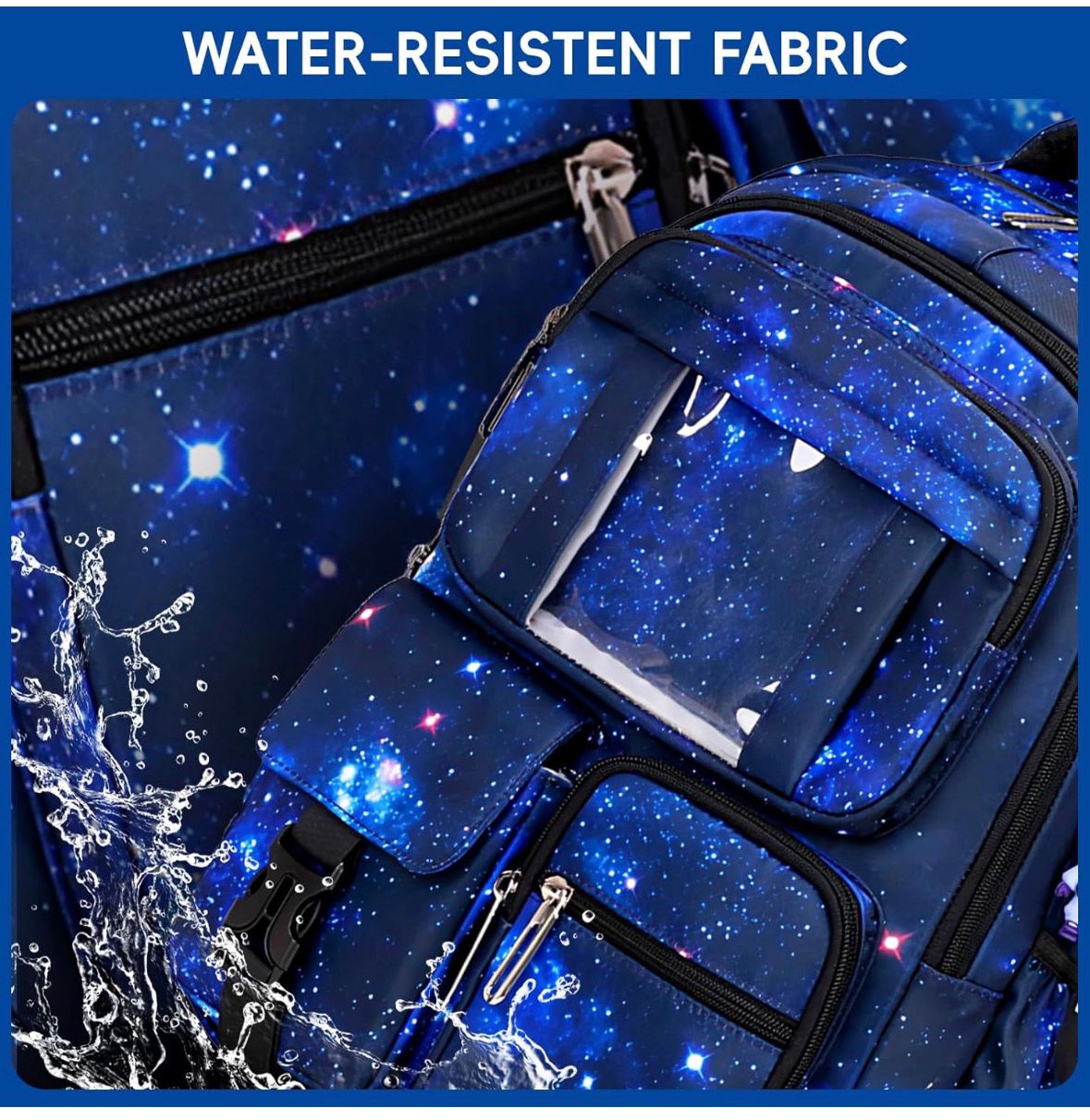 Schulrucksack, Rucksack Schulranzen, Atmungsaktiv Weltall Design Lässig modern und cool - dunkel blau