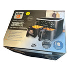 Heißluftfritteuse 9 L Doppelkammer - 2 Körbe, 8 Programme, Smart Finish, beschichtet, Sichtfenstnster - OHNE Oel Frittieren