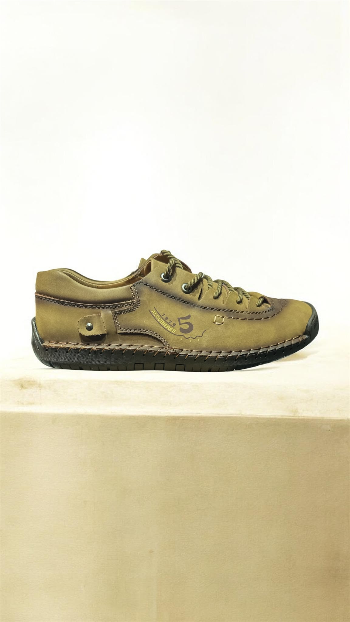 ALCUBIEREE Herren Schnürschuh – Braun / Khaki – Größe 49
