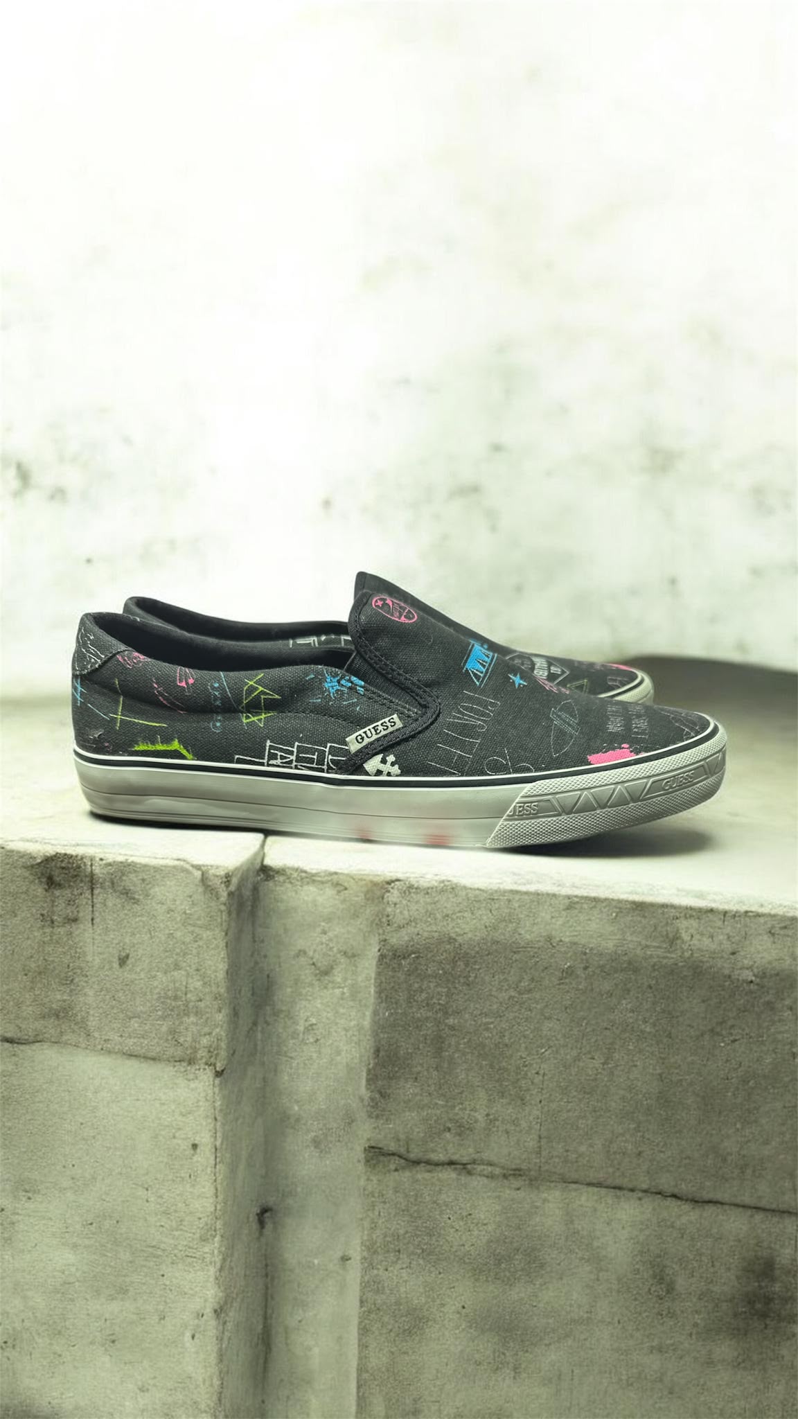 Guess WASHED JEANS FM2BEAFAP12 Herren Slip-On – Black – Größe 44