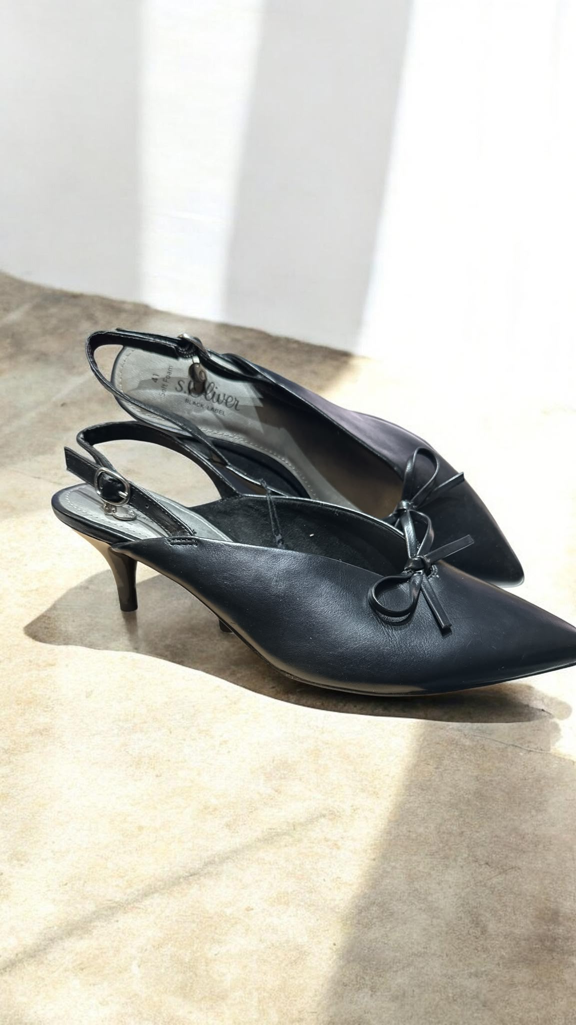 s.Oliver Damen Slingback-Pumps – Schwarz – Soft Foam – Größe 41