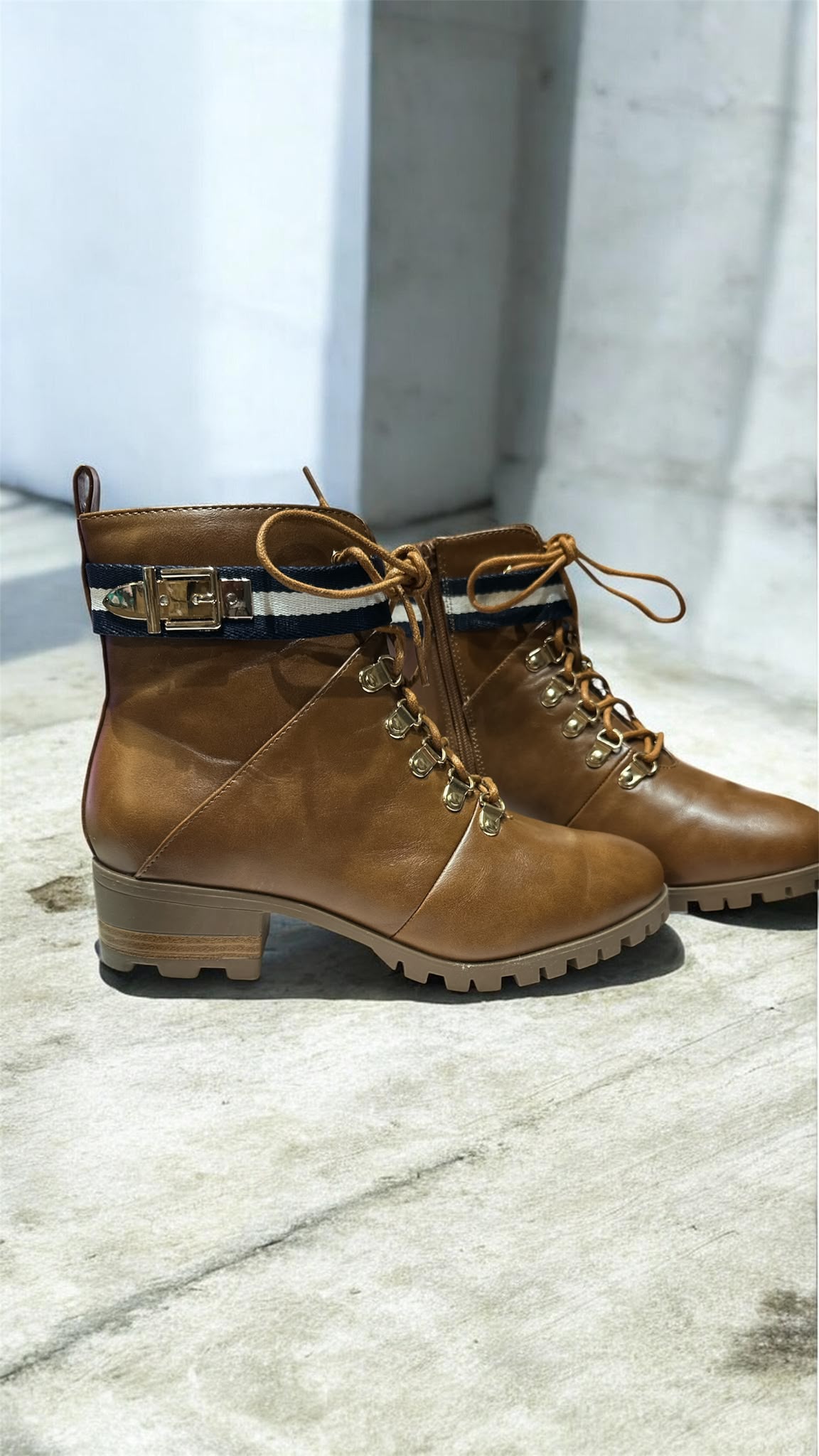 JustFab „Alia“ Damen Boots / Booties – Cognac – Größe 41