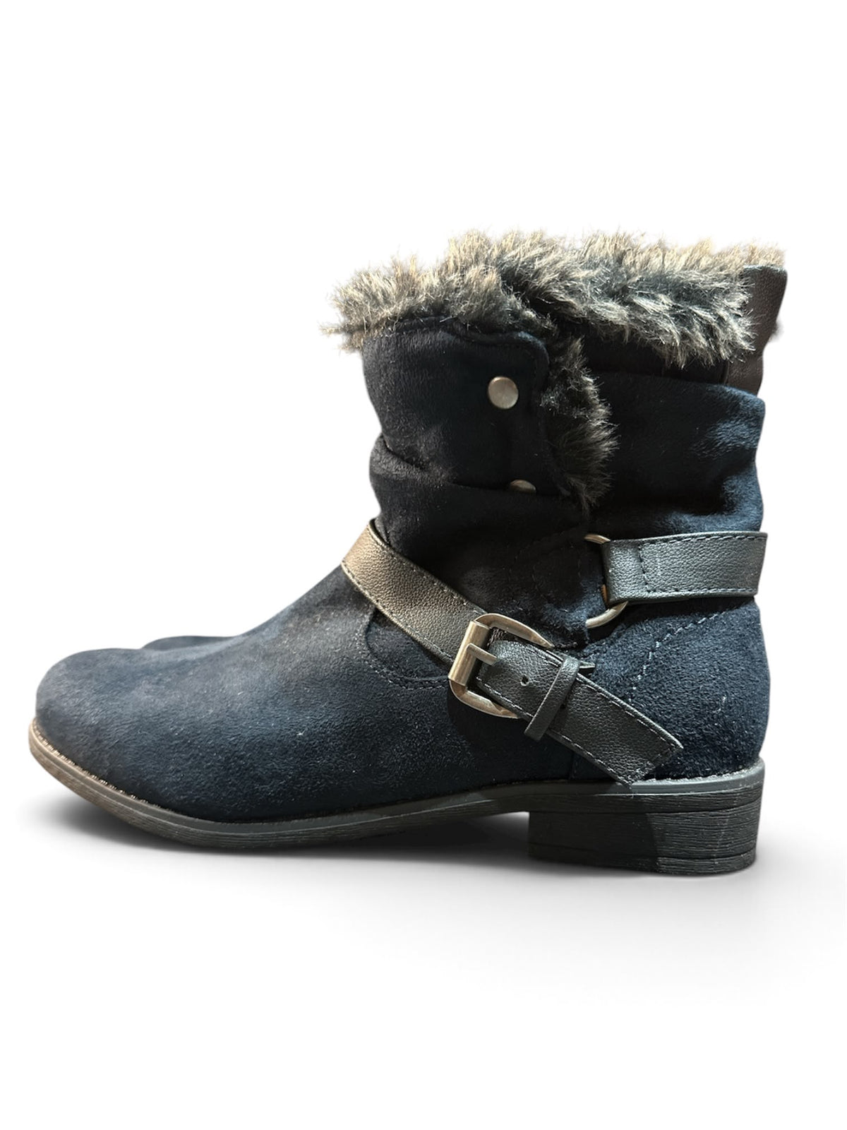 gettert Esmara Damen Winter-Stiefeletten Blau – Gefüttert – Wildleder-Optik