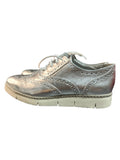 Marco Tozzi Premium Leather Damen Schnürschuh Silber – Größe 39