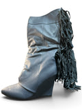 BoeBou Damenstiefel Cowboy Boots  „Royal Fringe“ Dunkelblau (NAVY) – Größe 39
