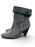 Tamaris Damen Stiefeletten – Schwarz/Blau mit Glitzer | ca. 5 cm Absatz