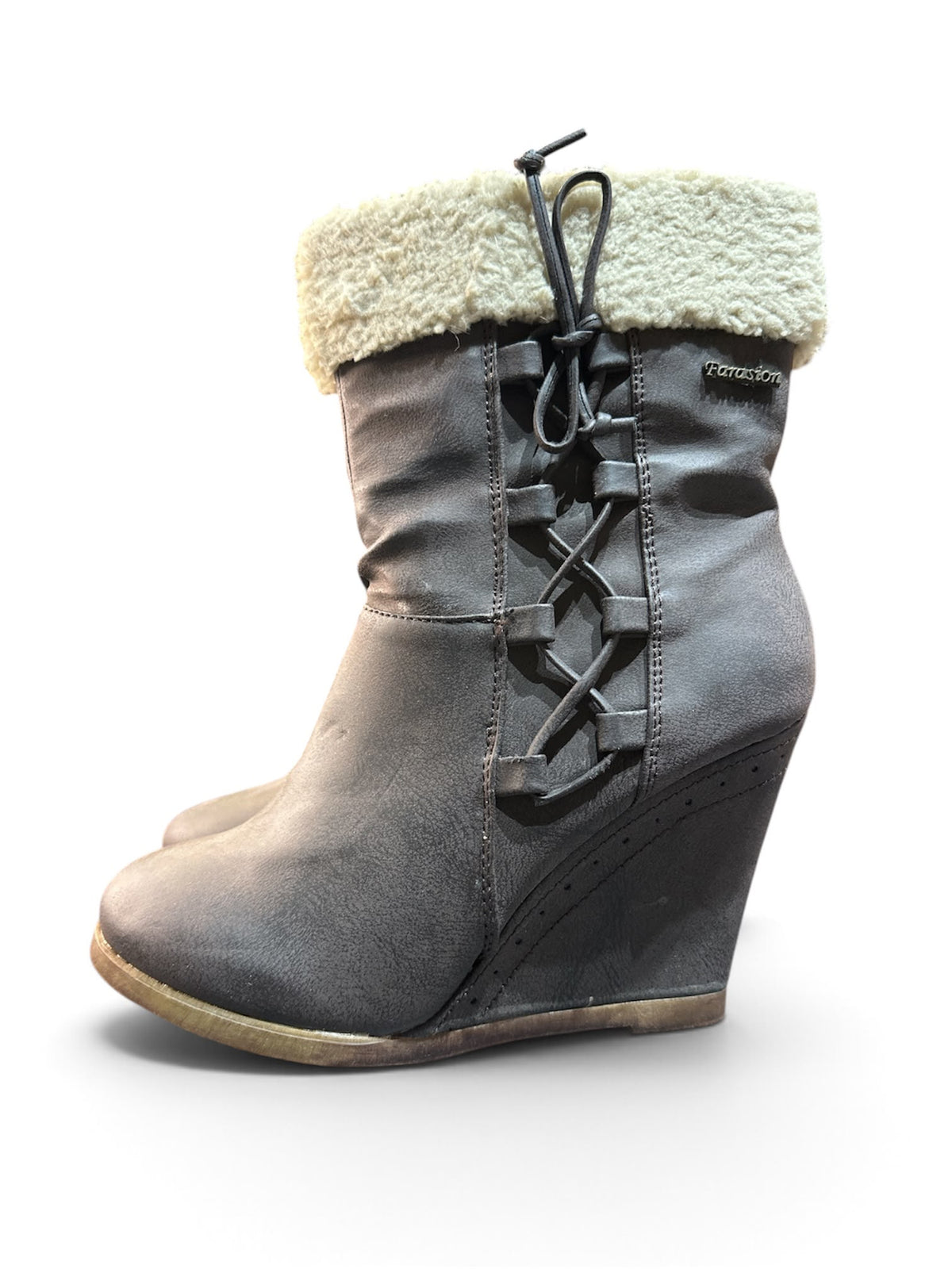 Maria Mare Farasion Damen Stiefel Gr. 38 – Braun | Gefüttert | Keilabsatz