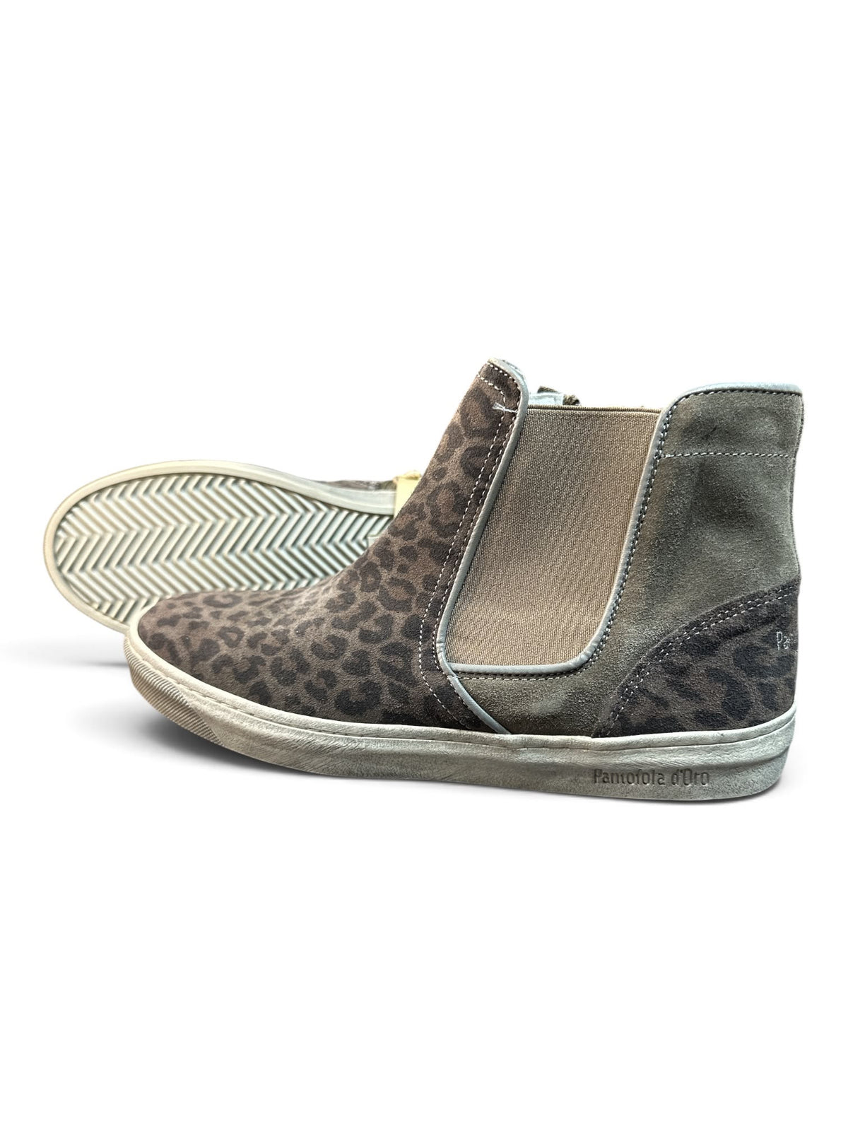Pantofola d’Oro Damen Chelsea-Boot – Leo / Braun-Grau Größe 38