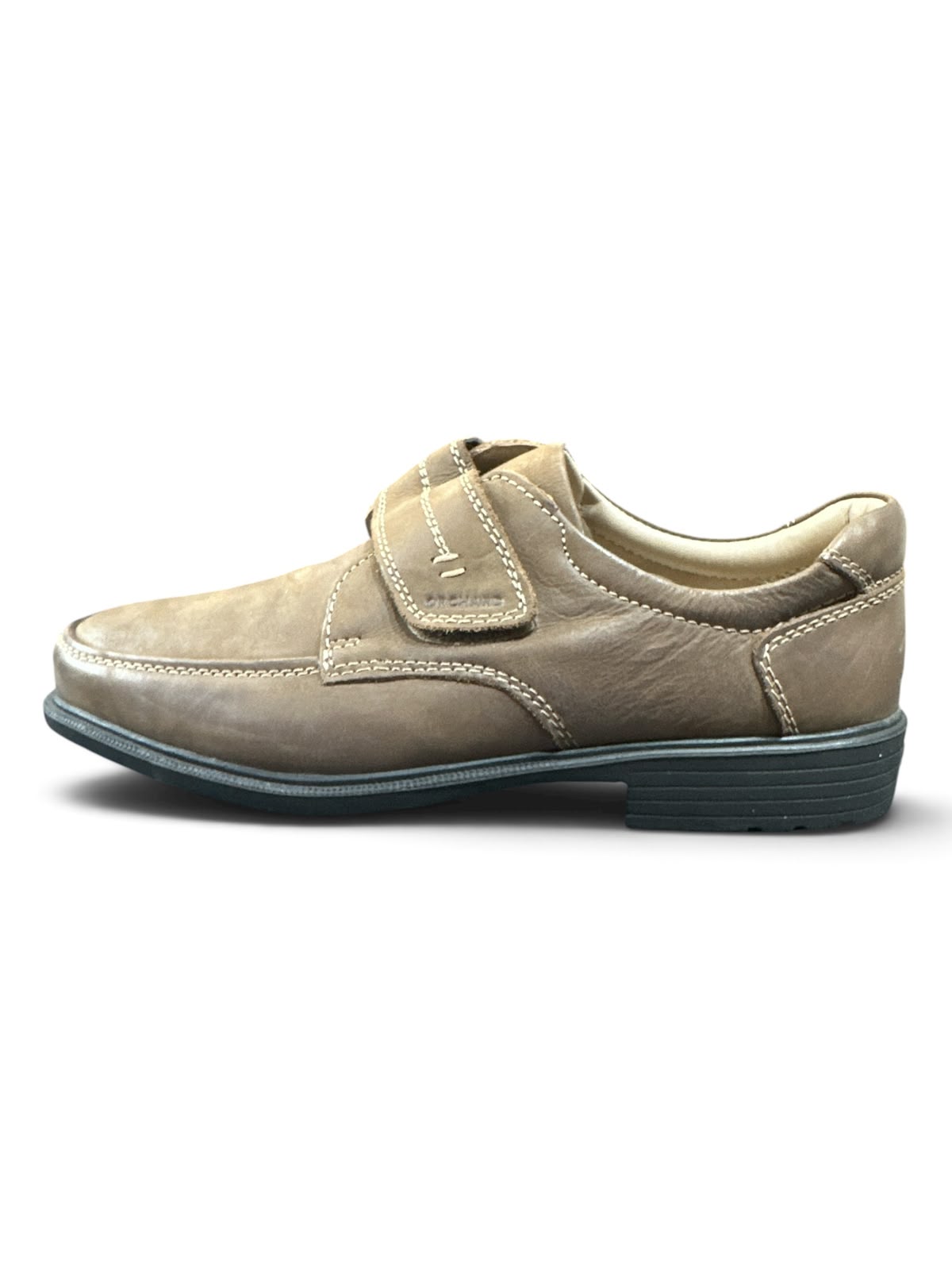 ORCHARD Herren Lederschuhe / Slipper Gr. 44 – Braun mit Klettverschluss