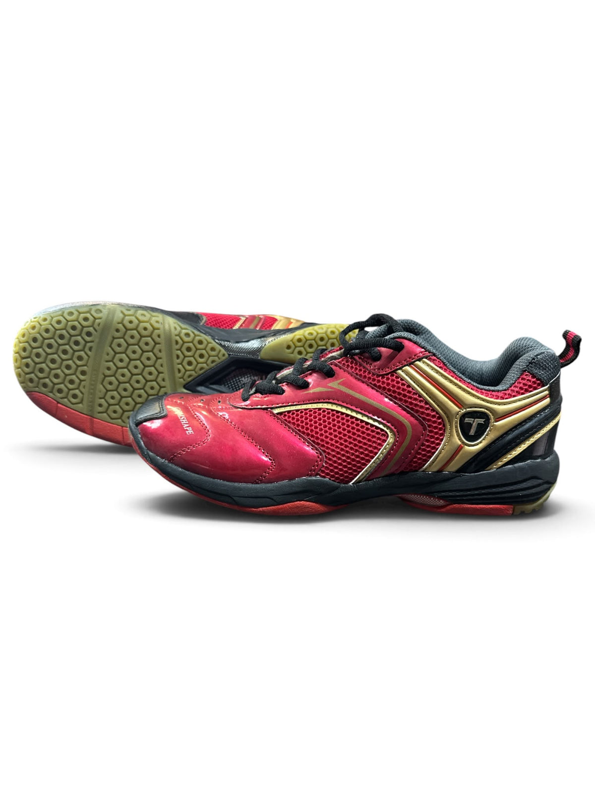 Tactic Tischtennis- & Badminton-Hallenschuhe Gr. 43 – Rot/Gold/Schwarz