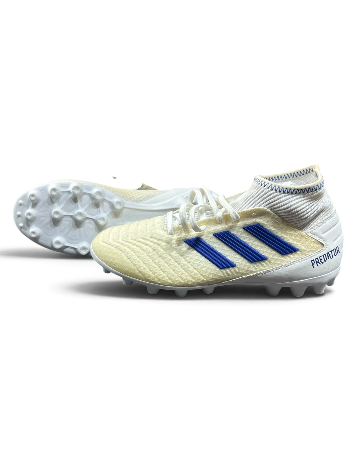 adidas Predator 19.2 AG Fußballschuhe Gr. 40 – Weiß/Creme/Blau